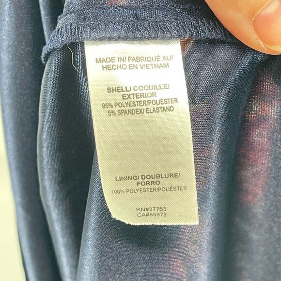 Laundry by Shelli Segal Womens Midi Dress Geometric V Neck Stretch Multicolor 8 - Picture 8 of 13